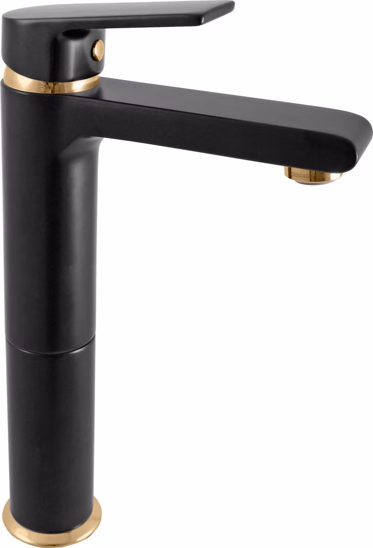 COLORADO - Miscelatore alto per lavabo senza scarico, nero opaco/oro CO130.0CMATZ, RAV Slezák