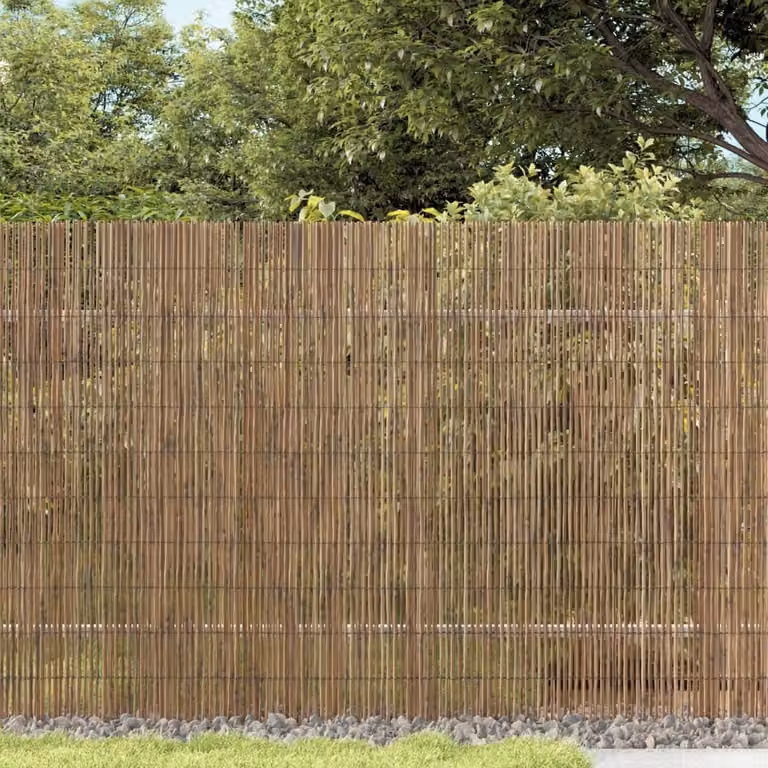 Recinzione da giardino intrecciata vidaXL in legno e metallo marrone L: 400 cm, H: 100 cm