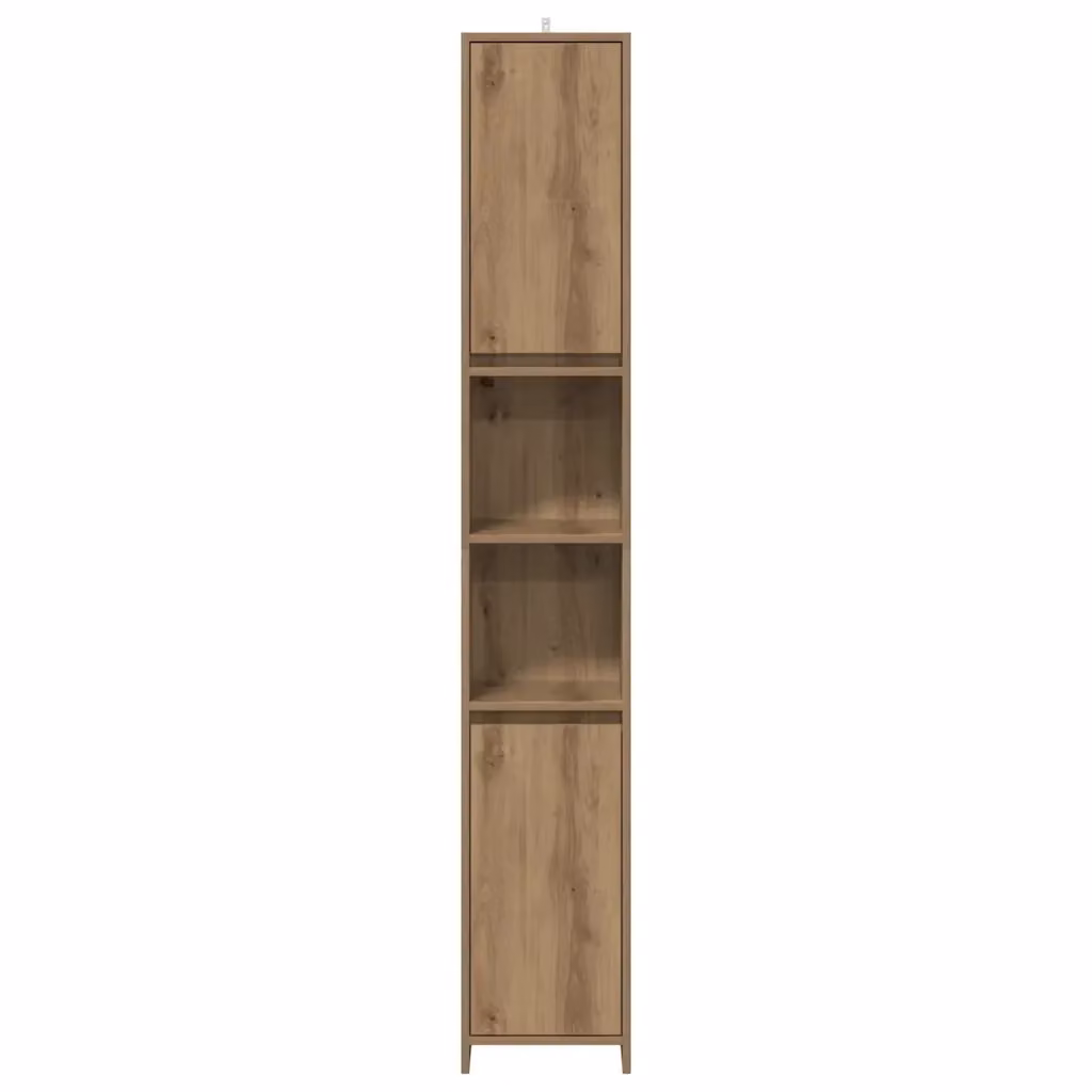 Mobile bagno classico HELLOSHOP26 in rovere color marrone con ante e cassetti L/P/H: 30 x 30 x 183,5 cm – 2