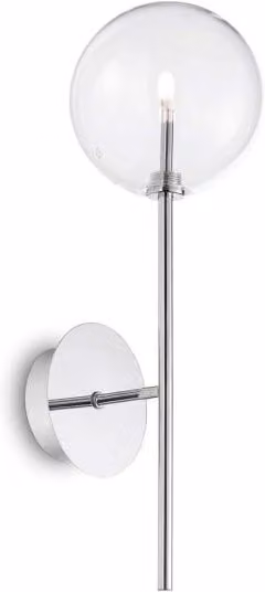Lampada Da Parete Equinoxe Ap1 Ideal-Lux Cromo e Vetro Trasparente