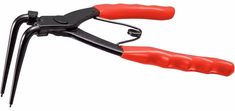 Pinza a becco curvo a 90° da 170 mm con punte da 50 mm, adatta per motociclette, automobili e camion