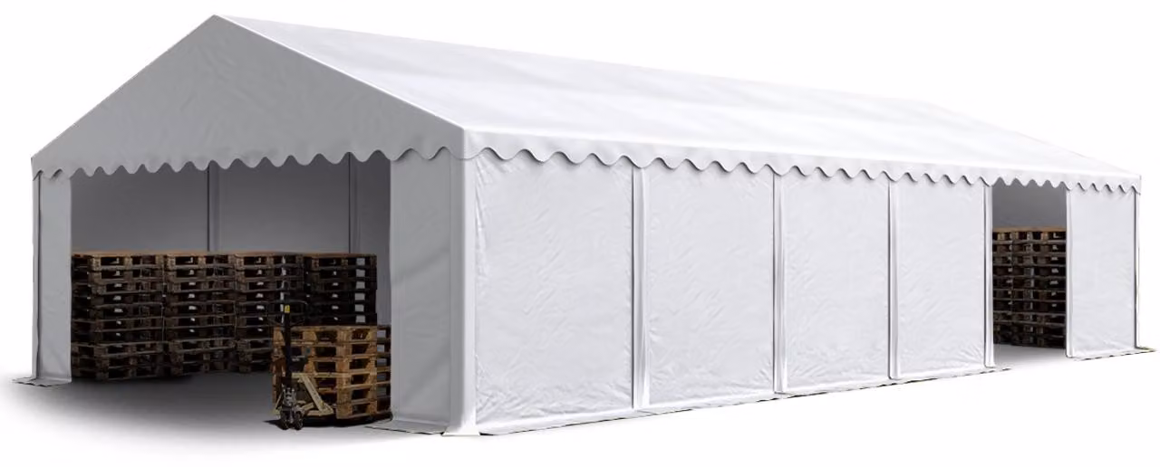 TOOLPORT Tendone deposito 6x12 m PVC 700 N tenda capannone impermeabile bianco