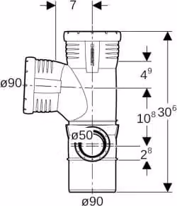 Geberit 393462141 Silent-Pro combinazione di gomiti ad angolo