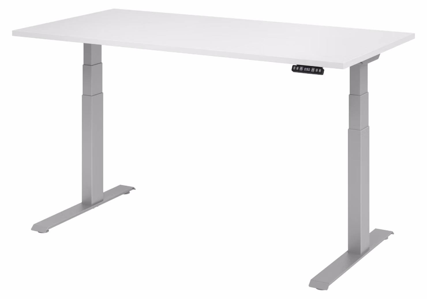 Scrivania elettrica bümö XDKB - Decorazione: bianco, struttura: argento, dimensioni: 160 x 80 cm