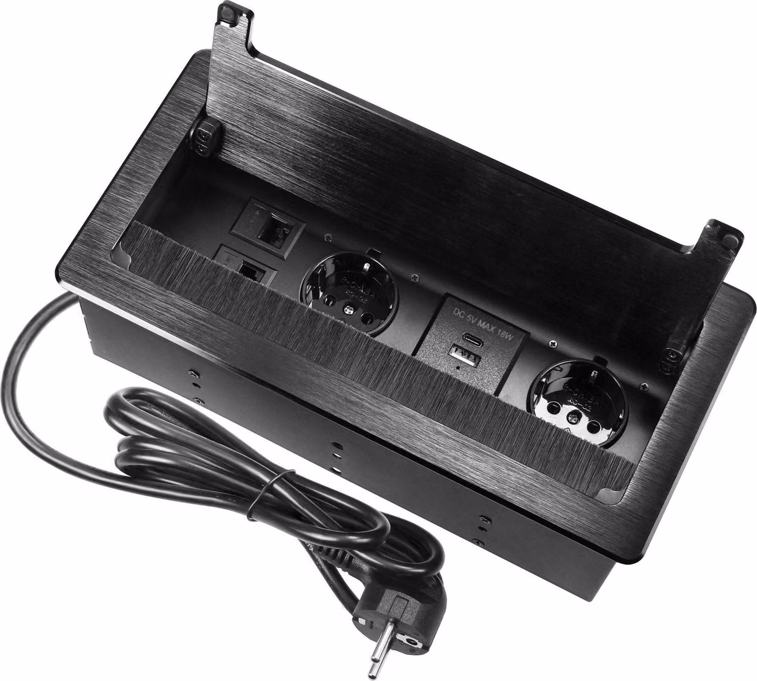 ORNO OR-GM-9041(GS)/B presa da incasso, 2 prese 230V, nero