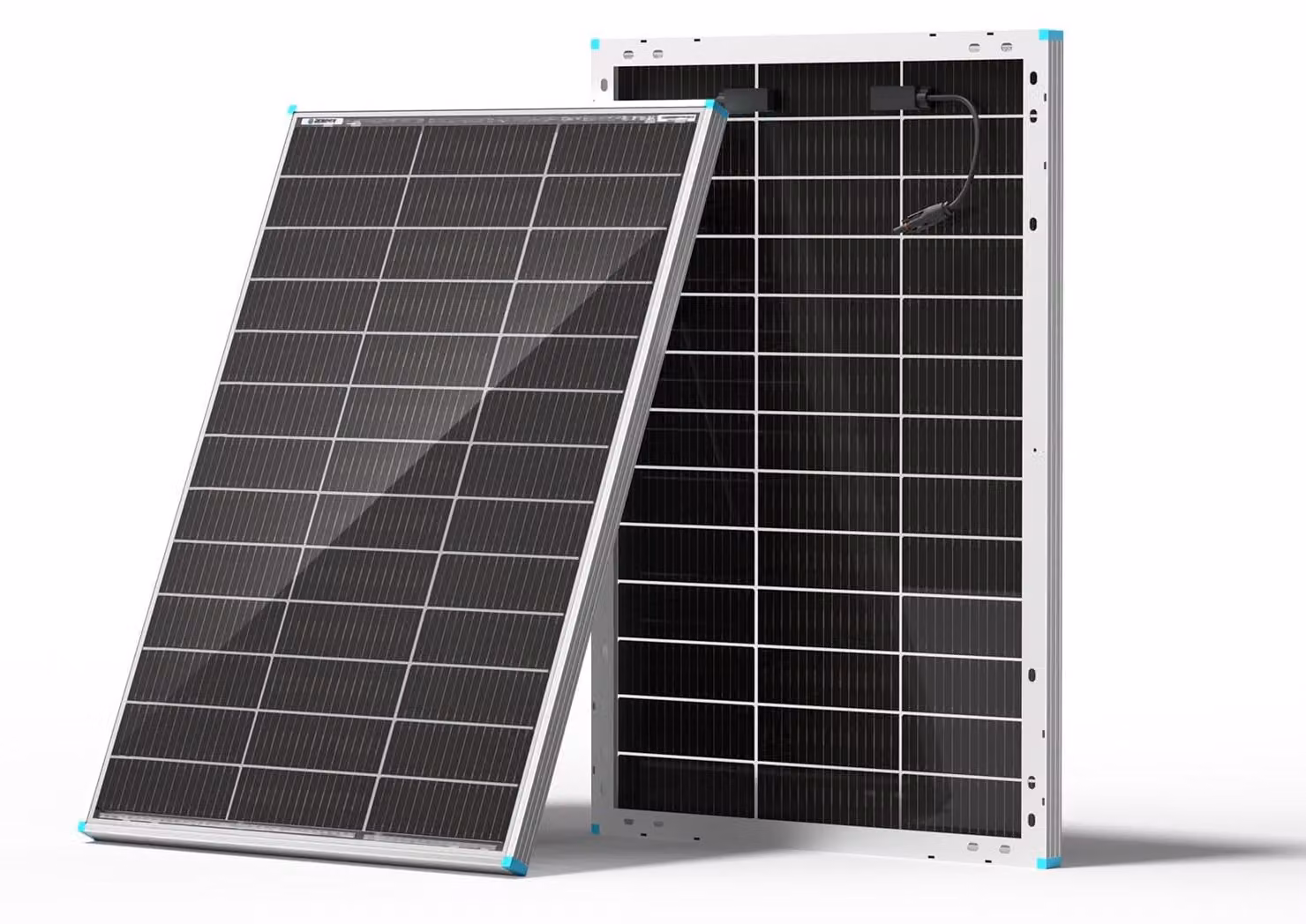 Pannello solare di tipo N, bifacciale - Potenza: 100 Watt - Dimensioni: 86,5 x 57,8 x 3 cm - Telaio in alluminio