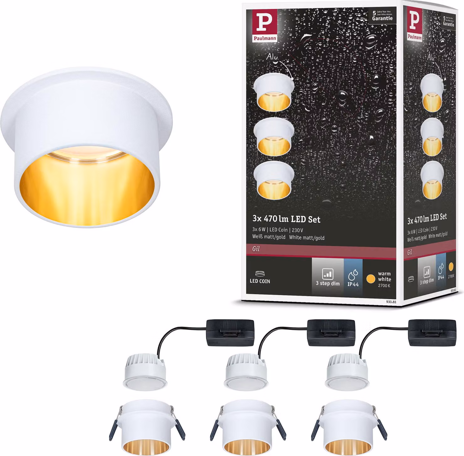 Paulmann Luce da incasso LED Gil set base