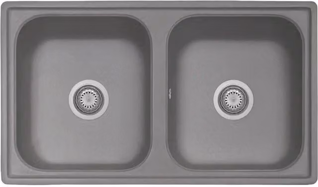 Lavello 86x50 cm 2 vasche croma Samet