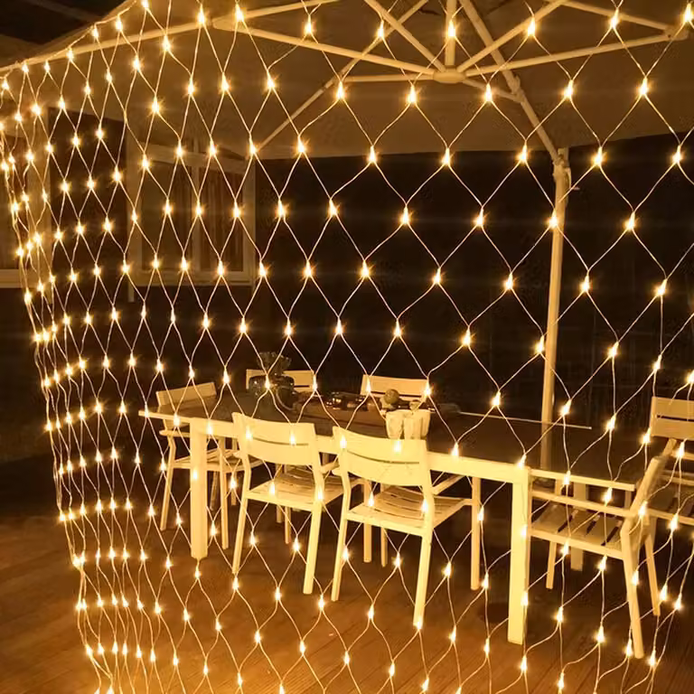 3x2M 200 LED luci fiabesche da interno, luci di Natale con 8 modalità, per la decorazione del giardino della festa di Natale, bianco caldo