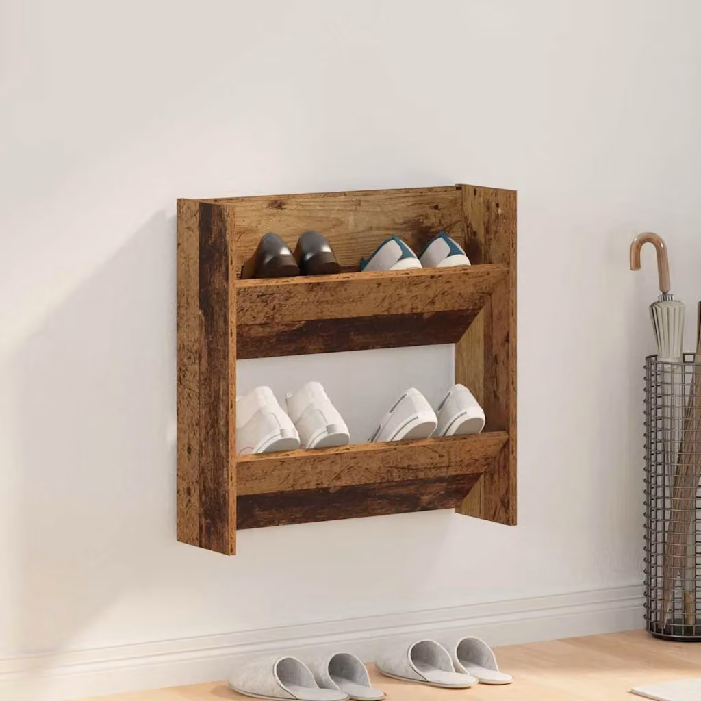 Scarpiera moderna vidaXL in legno marrone con ripiani piatti L/P/H: 60 x 18 x 60 cm