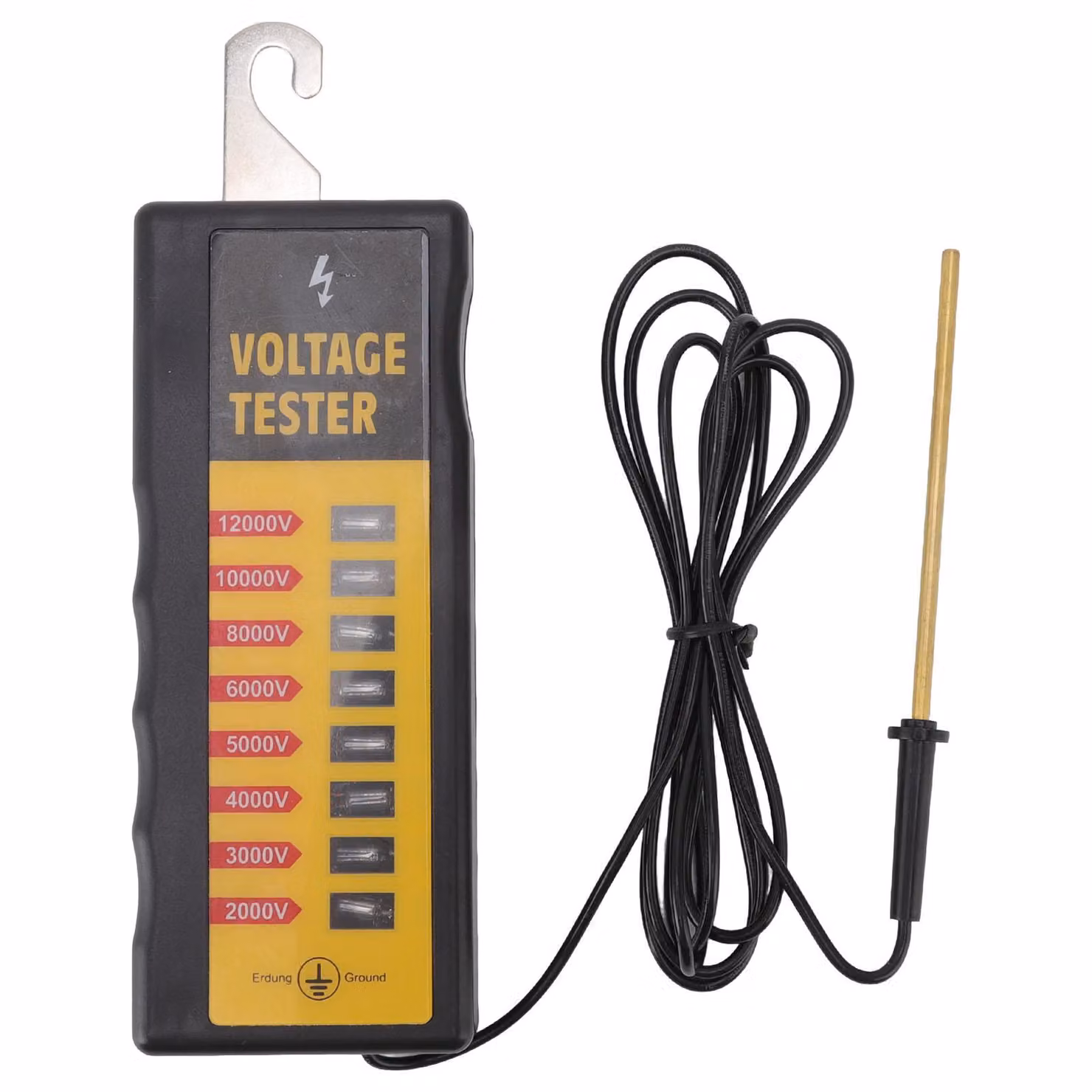 Tester di tensione per recinzioni elettriche, 8 luci al neon, massimo 12 KV, impermeabile, cercatore di guasti per recinzioni portatili per animali da allevamento