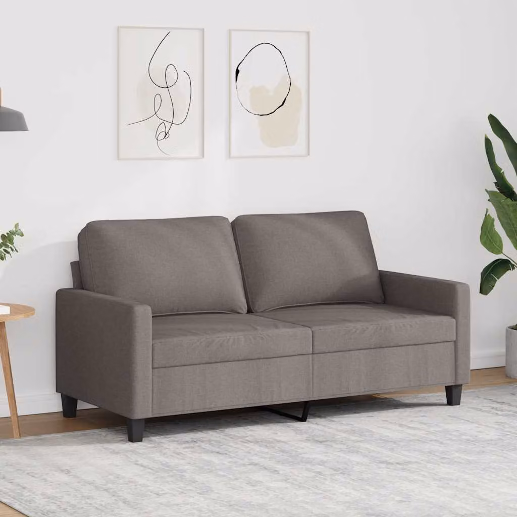 vidaXL Divano a 2 Posti Moderno in Tessuto Beige e Grigio con Struttura in Metallo