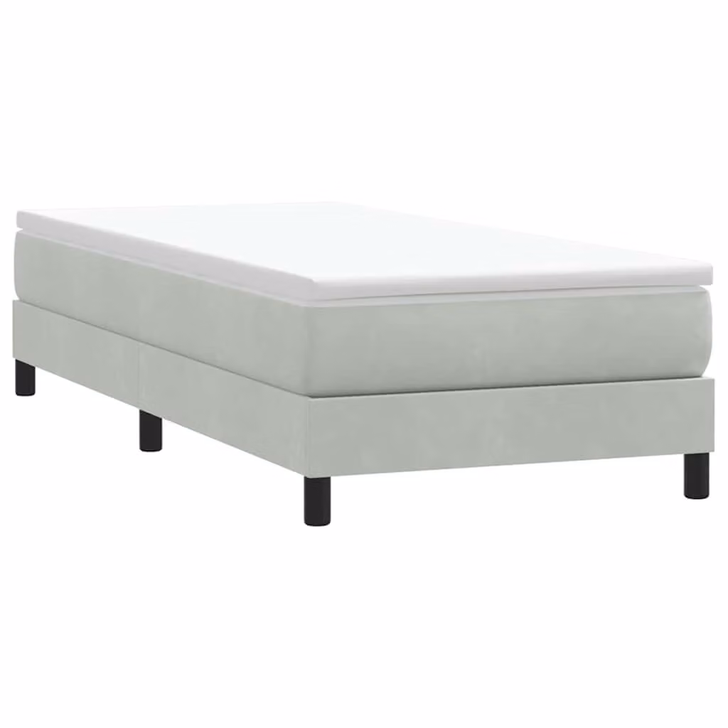 vidaXL Giroletto a Molle in Velluto Grigio Chiaro L/P/H: 90 x 25 x 213 cm
