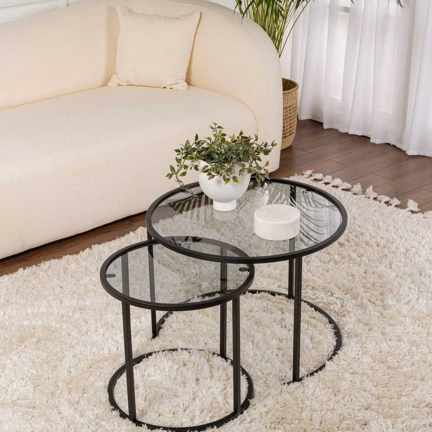 Vetusto - Tavolino da Salotto, 42x42x39h cm Nero, Modulabile