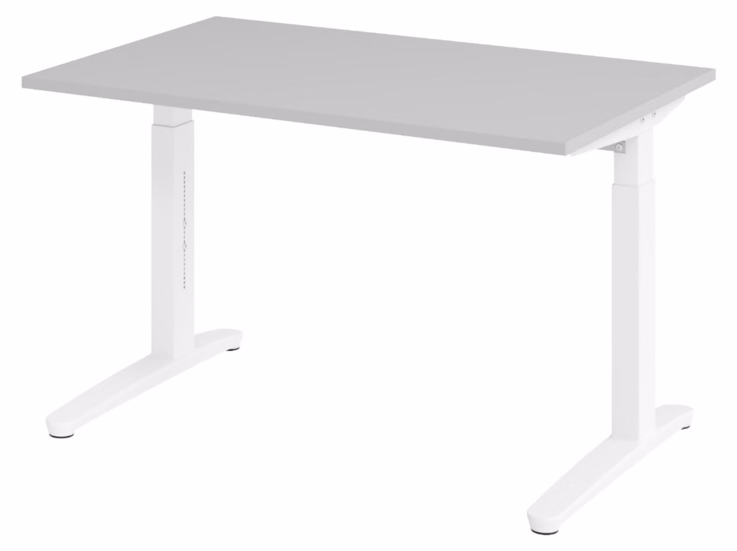 Scrivania bümö serie XB - Dimensioni: 120 x 80 cm, finitura: grigio, struttura: bianco