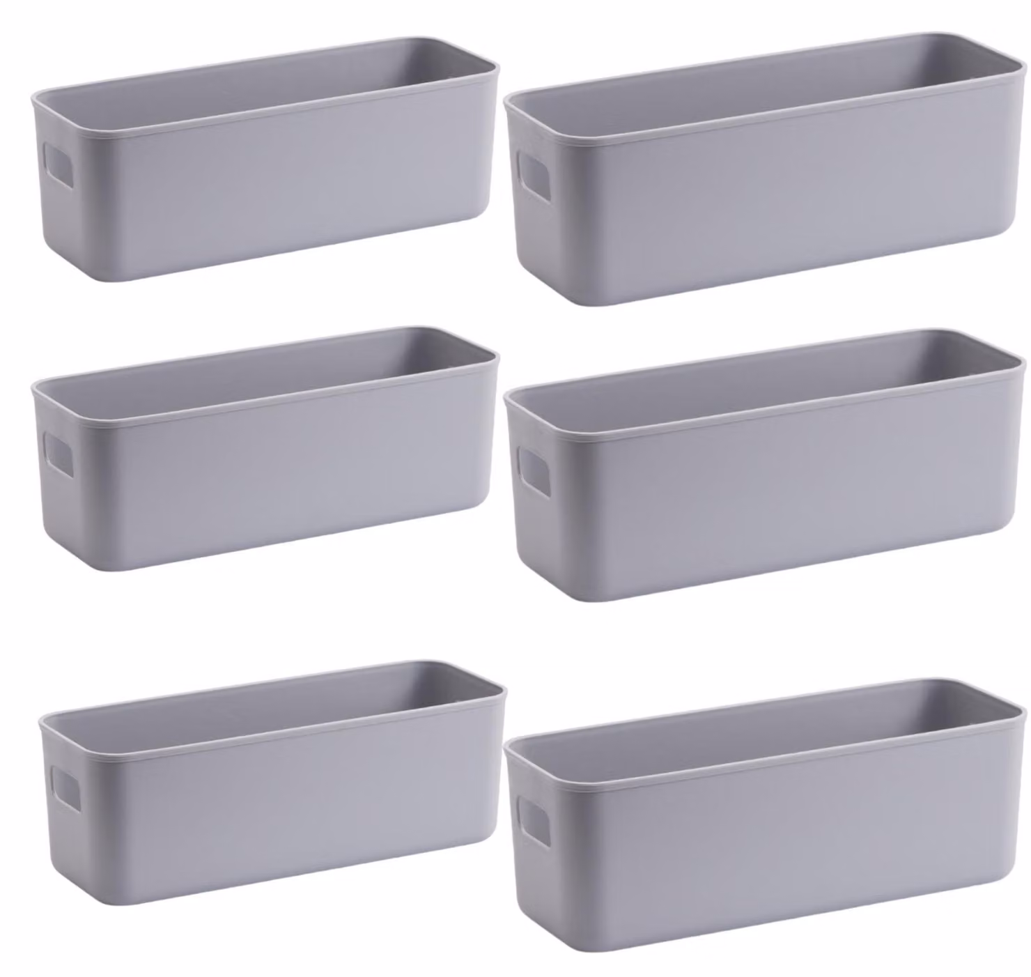 Contenitore leggero - Scatola in plastica con maniglie - Impilabile - Organizzatore per bagno/cucina - 28x10x11 cm - Costruzione robusta - Cesto portaoggetti
