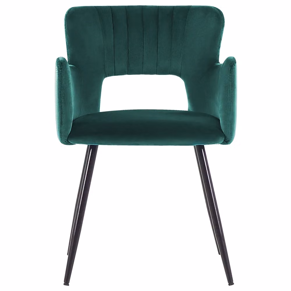 Set di 2 sedie da pranzo BELIANI in velluto verde con braccioli e gambe in metallo stile industriale – 2