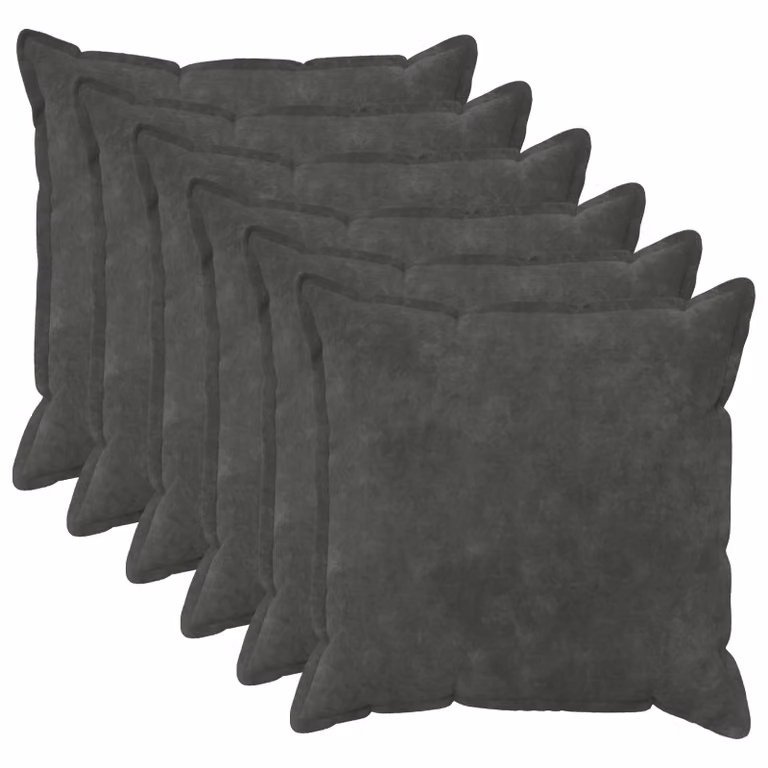 vidaXL Federa 6 pcs HOUTEN Antracite 60 x 60 cm Fleece in microfibra
