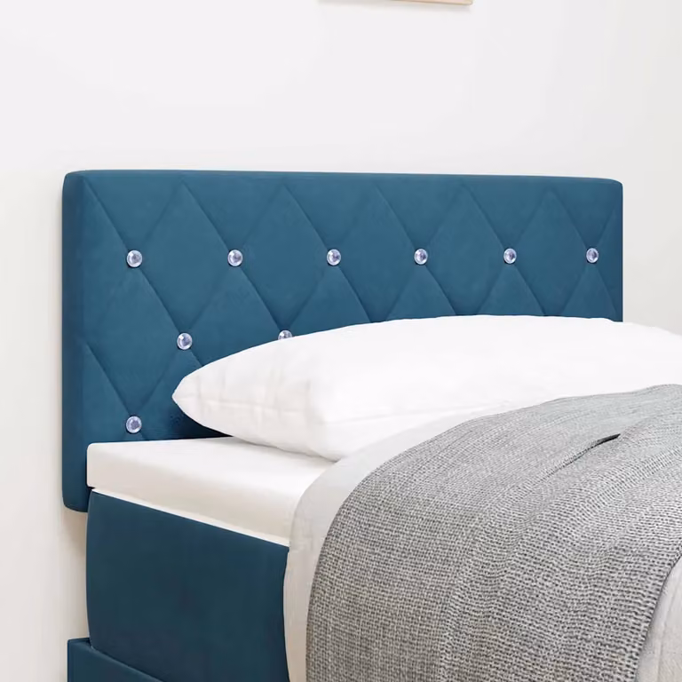 Testiera per letto con illuminazione LED integrata vidaXL in velluto blu, Larghezza: 80 cm