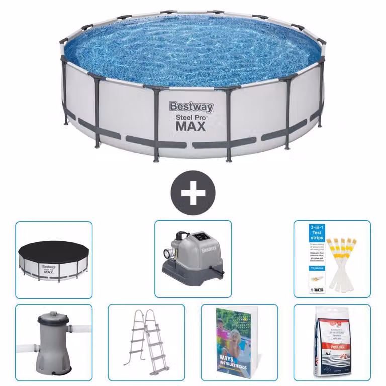 Piscina gonfiabile Bestway Steel Pro MAX, rotonda, 427x122 cm, composta da 6 parti, modello S649