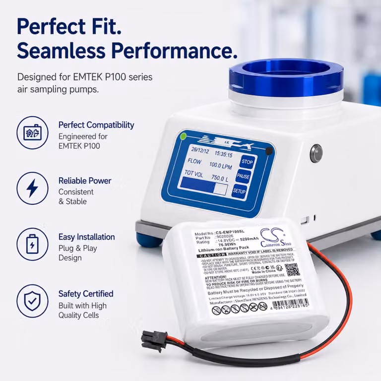 TECHTEK Batteria compatibile con [Emtek] P100 Portable Microbial Air Sampler sostituisce 9020026
