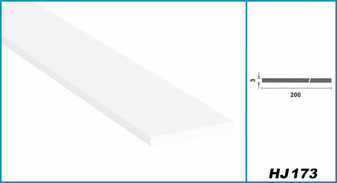 Listelli in PVC bianco, 2 metri - Standard, 3 mm, disponibili con labbro morbido e adesivi - HJ