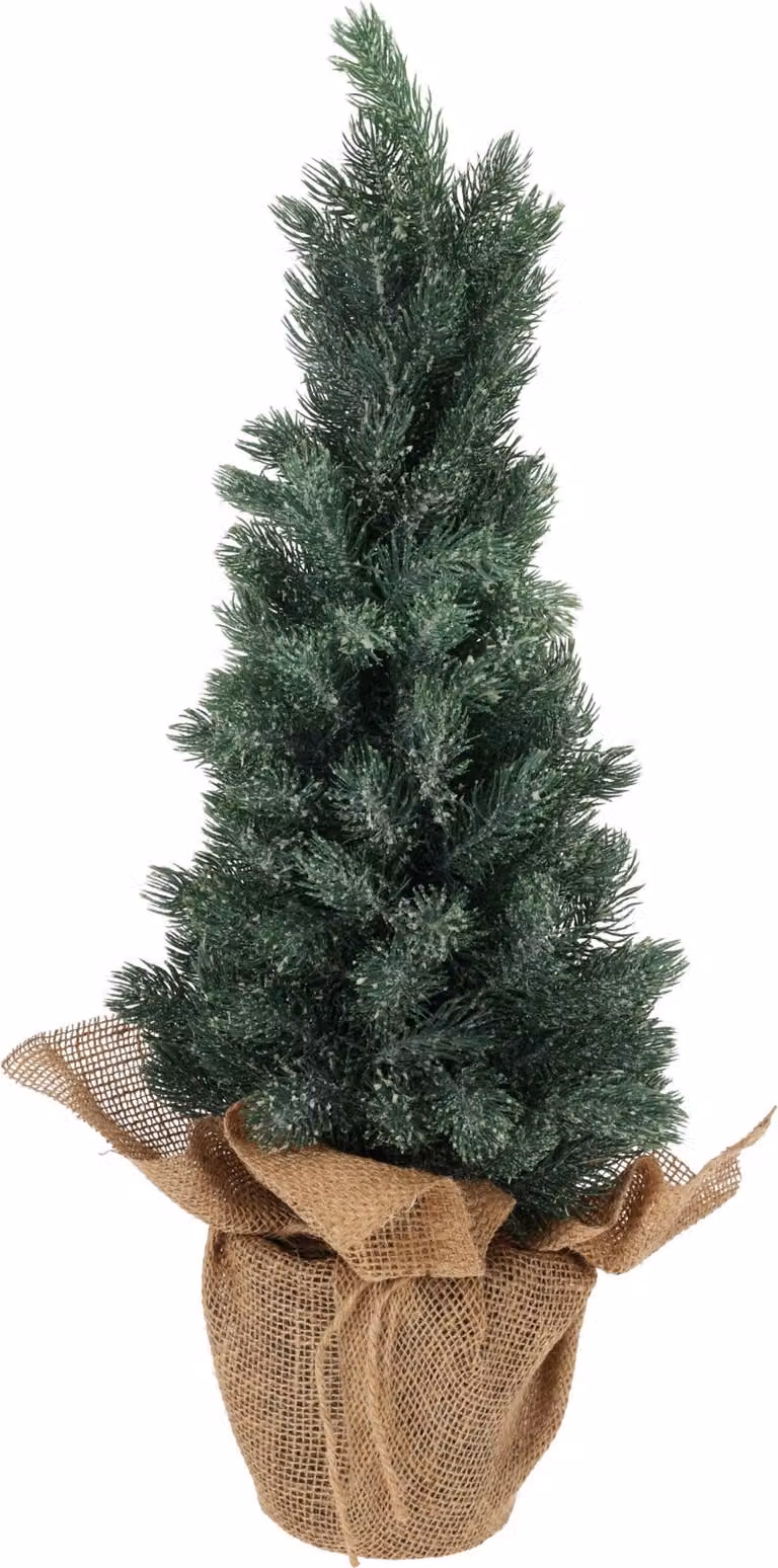 Albero di Natale artificiale Pino in vaso 25x25x65cm, rami di ghiaccio