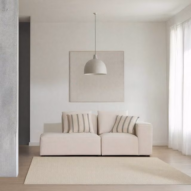 Divano modulare Trevi Banak a 3 posti con lato sinistro aperto, rivestimento in tessuto beige, L: 215 cm
