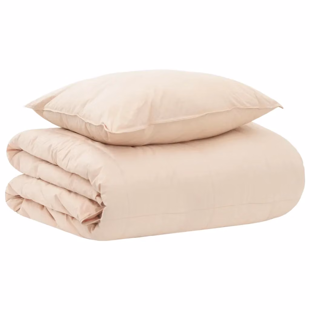 Set di piumoni e cuscini beige vidaXL in cotone, kapok e poliestere, L/P: 140 x 200 cm – 2