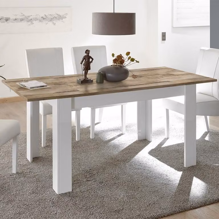 Tavolo da cucina allungabile in legno bianco lucido 90x137-185 cm Dyon Basic
