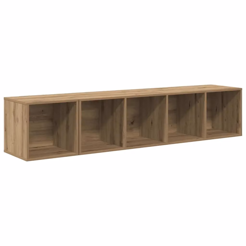 Set di 2 mobili TV moderni vidaXL in legno multistrato color rovere marrone opaco – 2