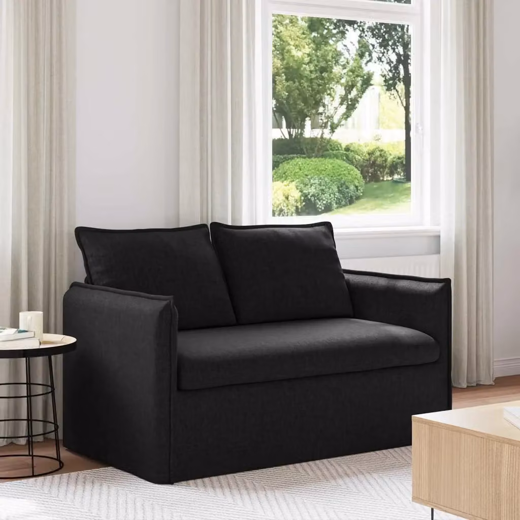 Divano moderno DESIGN IN nero in tessuto con coperture rimovibili L: 136 cm, P: 82 cm, H: 85 cm – 2