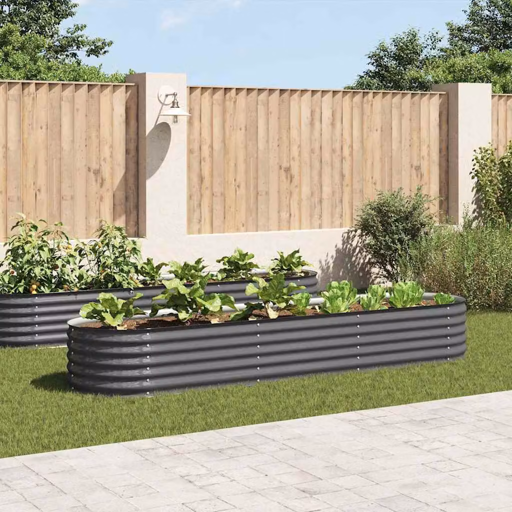 Letto rialzato da giardino MERCATOXL in acciaio zincato grigio L: 320 cm, P: 80 cm, H: 44 cm – 1