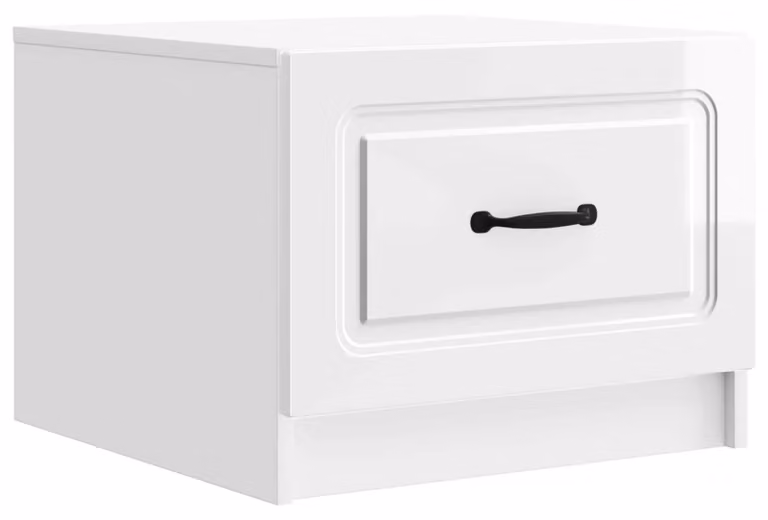 Tavolino da salotto con cassetto Bianco Lucido 49 x 50 x 37 cm