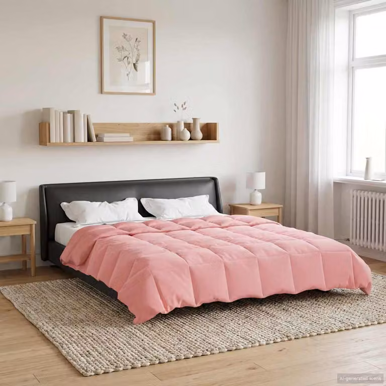 Piumino estivo reversibile vidaXL in microfibra traspirante, Rosa, L 240 x P 260 cm