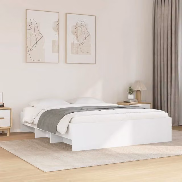 Giroletto vidaXL in legno multistrato bianco con doghe fisse L/P/H: 203 x 160 x 35 cm – 1