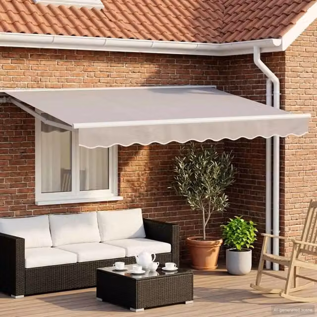 Tettuccio Elettrico Retrattile Grigio chiaro e bianco 2,5 x 2 m 3421708