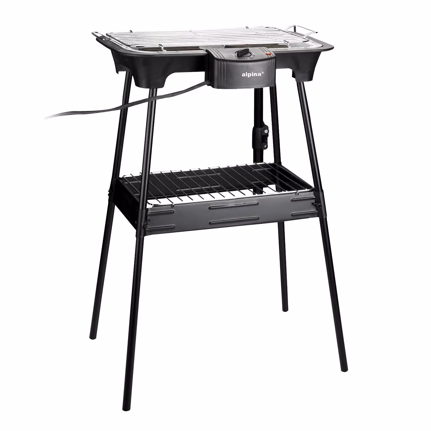 Barbecue elettrico da tavolo 2 in 1 Alpina 2000W nero in metallo – 1