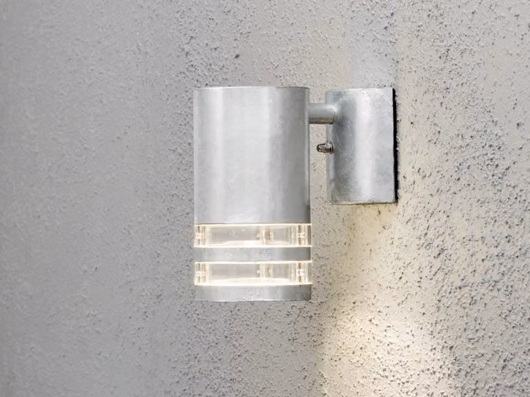 Lampada da parete a LED per esterni, faretto da incasso per facciate, lampada da esterno da 15,5 cm, argento