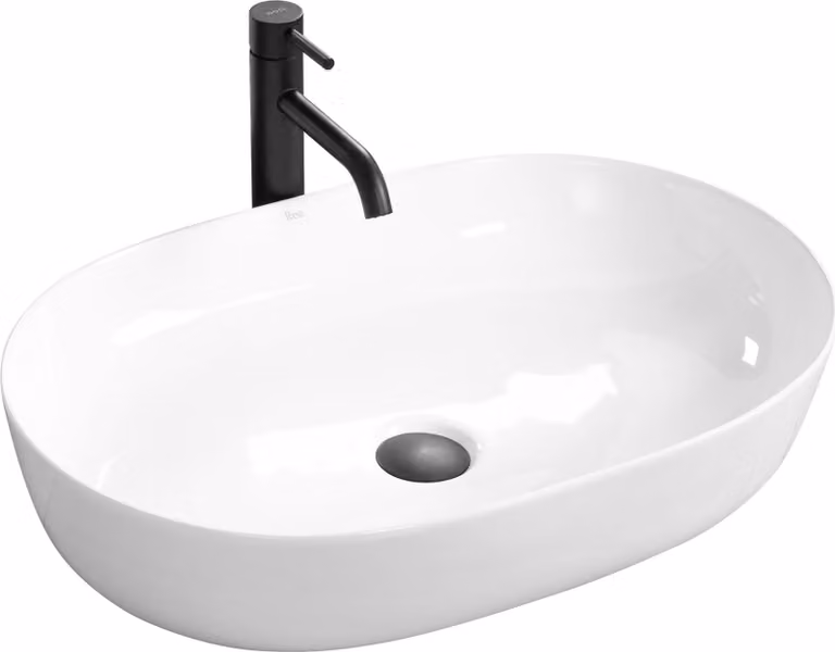 Lavabo da Appoggio in Vetroceramica Cleo White-Rea