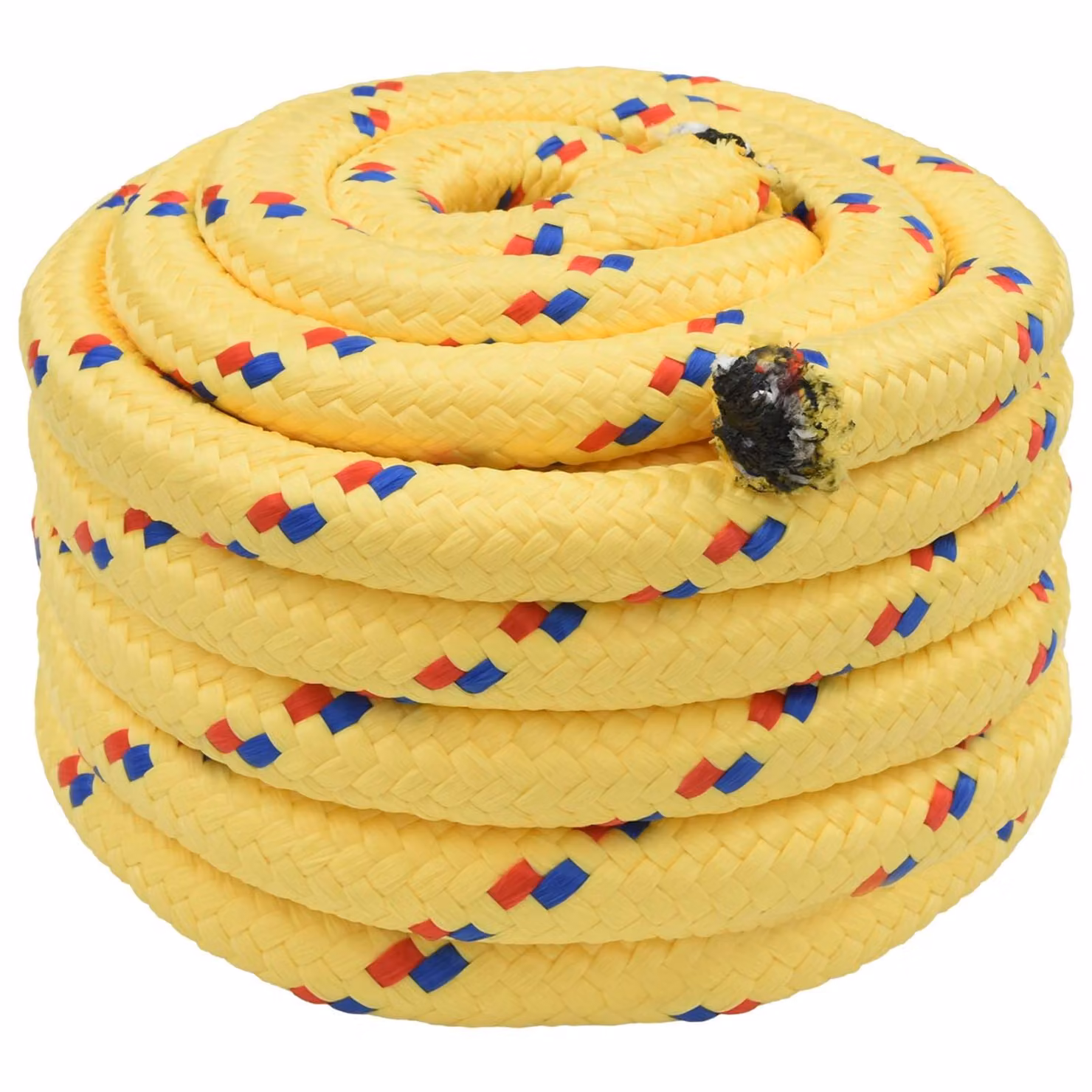 Corda multiuso vidaXL in plastica gialla, diametro 50 mm, lunghezza 5 m, carico massimo 15000 kg