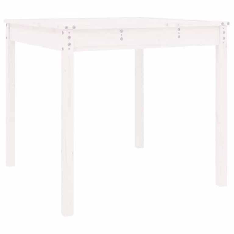 Tavolo da Giardino Bianco 82,5x82,5x76cm Legno Massello di Pino
