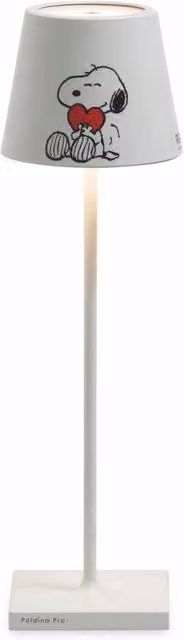 Lampada da Tavolo Poldina Pro Peanuts Zafferano Bianca Ricaricabile Dimmabile con LED e Batteria IP65