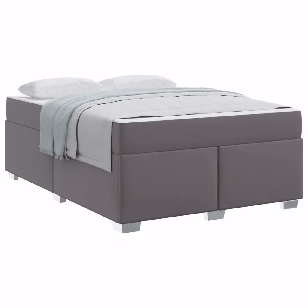 Struttura letto moderno vidaXL in ecopelle grigia L: 160 cm, P: 200 cm, H: 66 cm – 2