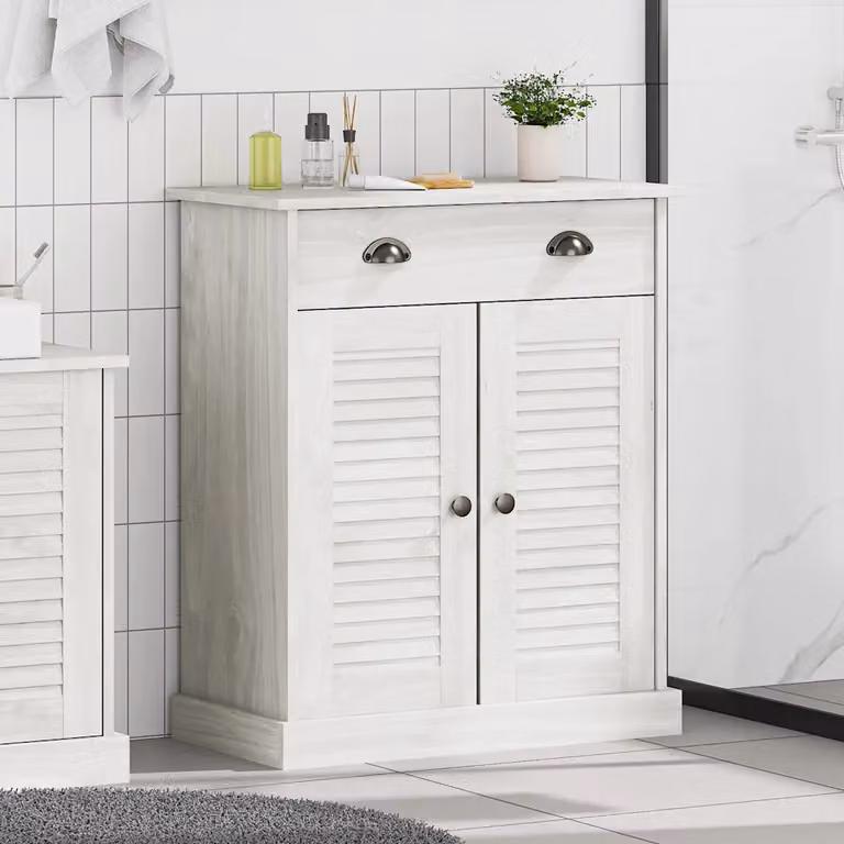 Mobile da bagno vidaXL moderno in legno bianco con ante a cerniera L/P/H: 68 x 34 x 80 cm