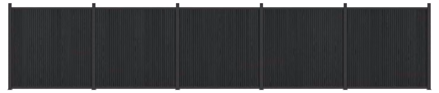 Pannello di Recinzione 5 pcs WPC e Alluminio Nero