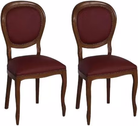 Set di 2 sedie classiche in legno di faggio e ecopelle rossa Mobili 2G L/P/H: 50 x 47 x 100 cm – 3