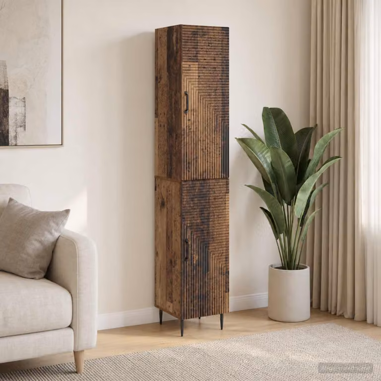 Set di 2 armadi moderni vidaXL in legno marrone con ante scorrevoli e ripiani interni per camera da letto o ufficio