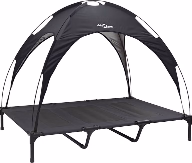 Letto per Cani Nero 122 x 93 x 106,5 cm Acciaio