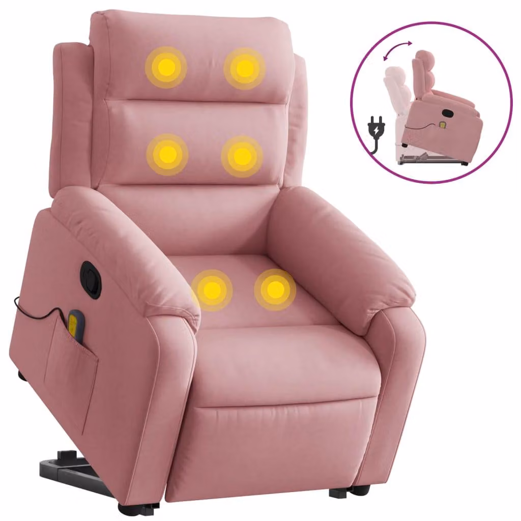 Poltrona per massaggi con ausilio per la posizione eretta Velluto rosa